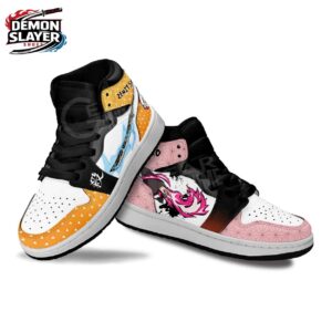 Nezuko Zenitsu High-Top Leather Sneakers Demon Slayer Stylish Otaku Fashion Shoes 1