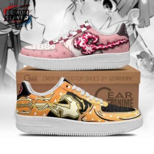 Nezuko Zenitsu Split Low-Top Sneakers – Pink Yellow Demon Slayer Shoes