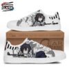 Black White Vertical Stripe Logo Combat Boots – Demon Slayer Obanai Shoes