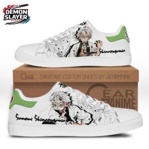 White Green Manga Portrait Sanemi Court Shoes – Demon Slayer Sanemi Shoes