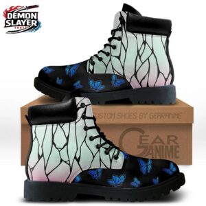 Mint Black Blue Butterfly Shinobu Combat Boots – Demon Slayer Shinobu Kocho Shoes
