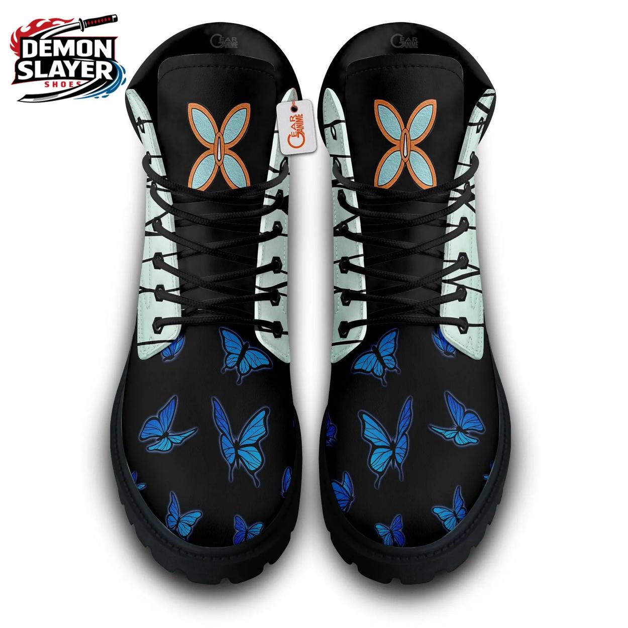 Mint Black Blue Butterfly Shinobu Combat Boots – Demon Slayer Shinobu Kocho Shoes Mint Black Blue Butterfly Shinobu Combat Boots – Demon Slayer Shinobu Kocho Shoes