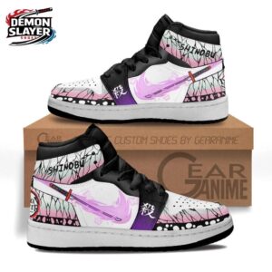 Pink Purple Butterfly Blade Shinobu High-Top Leather Sneakers – Demon Slayer Shinobu Kocho Shoes