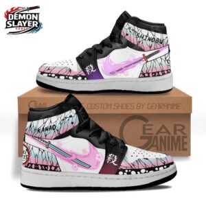 Pink Purple Shinobu Kanao Butterfly High-Top Leather Sneakers – Demon Slayer Shinobu Kocho Shoes