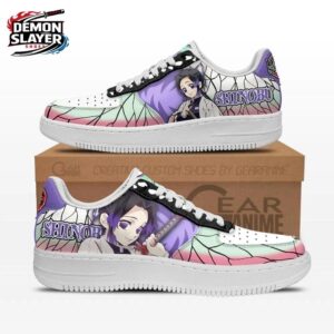 White Purple Butterfly Portrait Shinobu Low-Top Leather Sneakers – Demon Slayer Shinobu Kocho Shoes