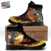 Green Black Checkered Red Flame Tanjiro Combat Boots – Demon Slayer Tanjiro Shoes