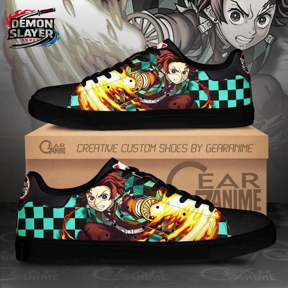 Black Green Flame Tanjiro Court Shoes – Demon Slayer Tanjiro Shoes Black Green Flame Tanjiro Court Shoes – Demon Slayer Tanjiro Shoes
