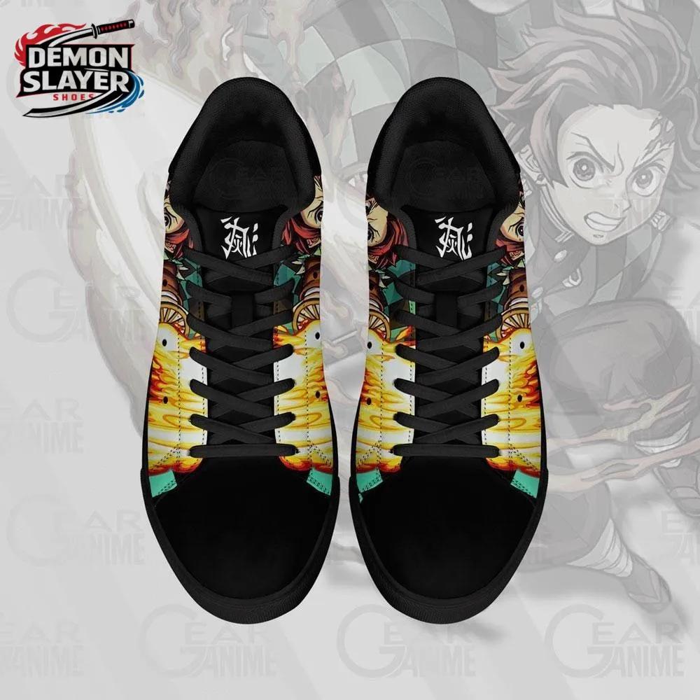 Black Green Flame Tanjiro Court Shoes – Demon Slayer Tanjiro Shoes Black Green Flame Tanjiro Court Shoes – Demon Slayer Tanjiro Shoes