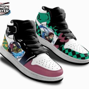 Tanjiro Giyu High-Top Leather Sneakers Demon Slayer Streetwear Anime Shoes For Fans 1