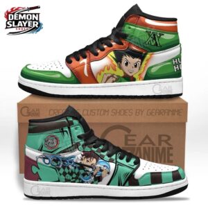 Tanjiro Gon Freecss High-Top Leather Sneakers Demon Slayer Ultimate Streetwear Sneakers 1