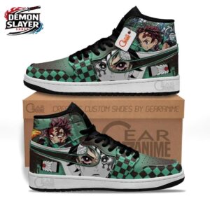 Tanjiro High-Top Leather Sneakers Demon Slayer Custom Anime Shoes For Fans 1