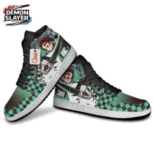 Tanjiro High-Top Leather Sneakers Demon Slayer Custom Anime Shoes For Fans 3