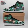 Mint Green Blue Water Sword Tanjiro High-Top Leather Sneakers – Demon Slayer Tanjiro Shoes