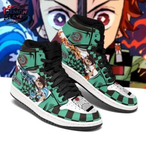 Tanjiro High-Top Leather Sneakers Demon Slayer Custom Collector Anime Sneakers 1