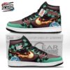 Green Black Flame Ring Tanjiro High-Top Leather Sneakers – Demon Slayer Tanjiro Shoes
