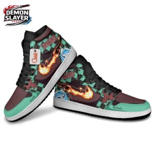 Tanjiro High-Top Leather Sneakers Demon Slayer Custom Otaku Fashion Shoes 3