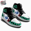 Green Black Water Sword Tanjiro High-Top Leather Sneakers – Demon Slayer Tanjiro Shoes