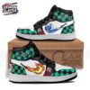 Mint Green Checkered Water Tanjiro Portrait High-Top Sneakers – Demon Slayer Tanjiro Shoes