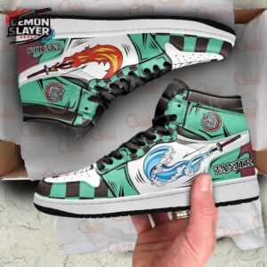 Tanjiro High-Top Leather Sneakers Demon Slayer Streetwear Anime Gift For Fans 3
