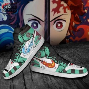 Tanjiro High-Top Leather Sneakers Demon Slayer Streetwear Anime Gift For Fans 4