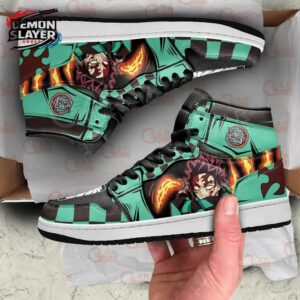 Tanjiro High-Top Leather Sneakers Demon Slayer Streetwear Custom Anime Sneakers 2