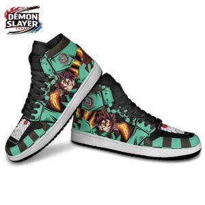 Tanjiro High-Top Leather Sneakers Demon Slayer Streetwear Custom Anime Sneakers 3