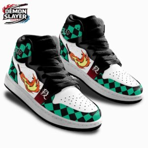 Tanjiro High-Top Leather Sneakers Demon Slayer Unique Collector Anime Sneakers 1