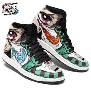 Tanjiro High-Top Leather Sneakers Demon Slayer Unique Streetwear Sneakers 1