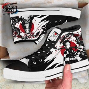 Tanjiro High Tops Canvas Shoes Demon Slayer Custom Anime Gift For Fans 1