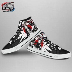 Tanjiro High Tops Canvas Shoes Demon Slayer Custom Anime Gift For Fans 3