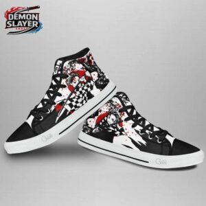 Tanjiro High Tops Canvas Shoes Demon Slayer Custom Collector Anime Sneakers 3