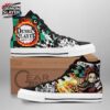 Black White Red Manga Tanjiro High Tops Canvas Shoes – Demon Slayer Tanjiro Shoes
