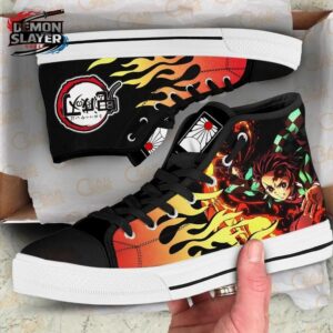Tanjiro High Tops Canvas Shoes Demon Slayer Streetwear Anime Gift For Fans 1