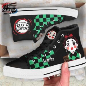 Tanjiro High Tops Canvas Shoes Demon Slayer Ultimate Anime Gift For Fans 1