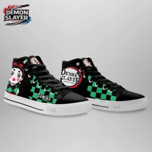 Tanjiro High Tops Canvas Shoes Demon Slayer Ultimate Anime Gift For Fans 3