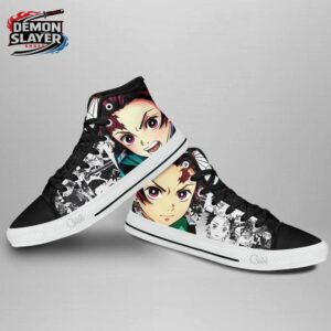 Tanjiro High Tops Canvas Shoes Demon Slayer Unique Anime Shoes For Fans 3