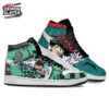 Green Black Fire Water Eye Art High-Top Sneakers – Demon Slayer Tanjiro Shoes