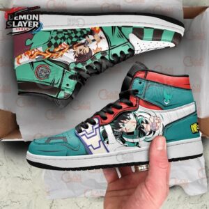Tanjiro Izuku Midoriya High-Top Leather Sneakers Demon Slayer Legendary Collector Anime Sneakers 2