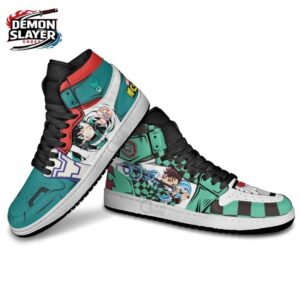 Tanjiro Izuku Midoriya High-Top Leather Sneakers Demon Slayer Legendary Collector Anime Sneakers 3