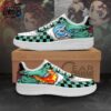 Mint Checkered Blue Dragon Tanjiro Low-Top Leather Sneakers – Demon Slayer Tanjiro Shoes