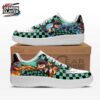 Mint Checkered Blue Dragon Tanjiro Low-Top Leather Sneakers – Demon Slayer Tanjiro Shoes