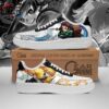 Green Checkered Water Tanjiro Portrait Low-Top Leather Sneakers – Demon Slayer Tanjiro Shoes