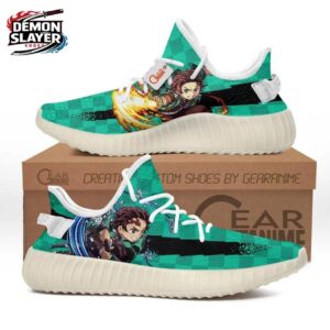 Green Checkered Flame Tanjiro Mesh Runners – Demon Slayer Tanjiro Shoes