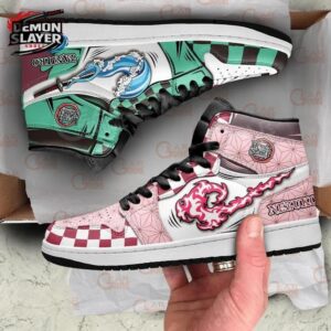 Tanjiro Nezuko High-Top Leather Sneakers Demon Slayer Custom Collector Anime Sneakers 3