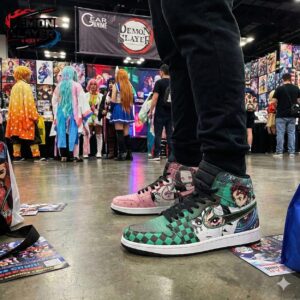 Tanjiro Nezuko High-Top Leather Sneakers Demon Slayer Premium Otaku Fashion Shoes 2
