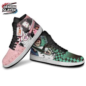 Tanjiro Nezuko High-Top Leather Sneakers Demon Slayer Premium Otaku Fashion Shoes 4