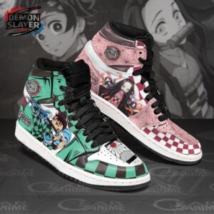 Tanjiro Nezuko High-Top Leather Sneakers Demon Slayer Streetwear Anime Shoes For Fans 1