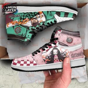 Tanjiro Nezuko High-Top Leather Sneakers Demon Slayer Streetwear Anime Shoes For Fans 2