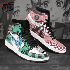 Tanjiro Nezuko High-Top Leather Sneakers Demon Slayer Streetwear Otaku Fashion Shoes 1