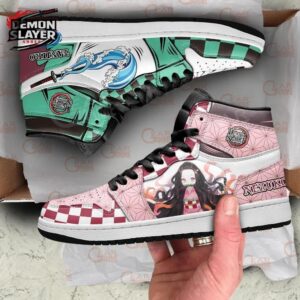Tanjiro Nezuko High-Top Leather Sneakers Demon Slayer Streetwear Otaku Fashion Shoes 3
